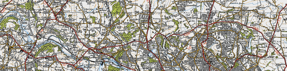 Old map of Lawnswood in 1947