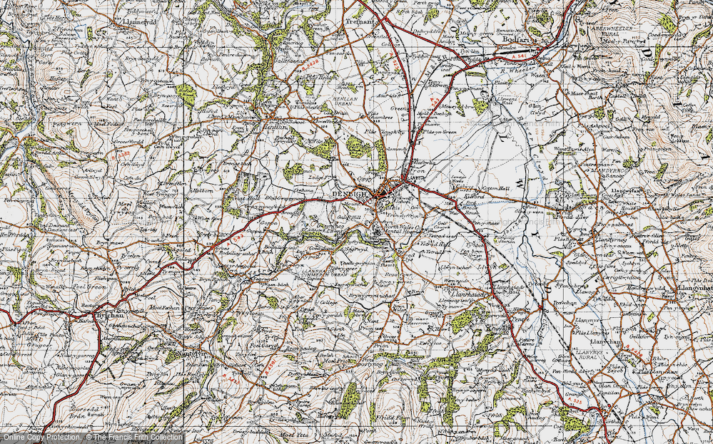 Old Map of Lawnt, 1947 in 1947