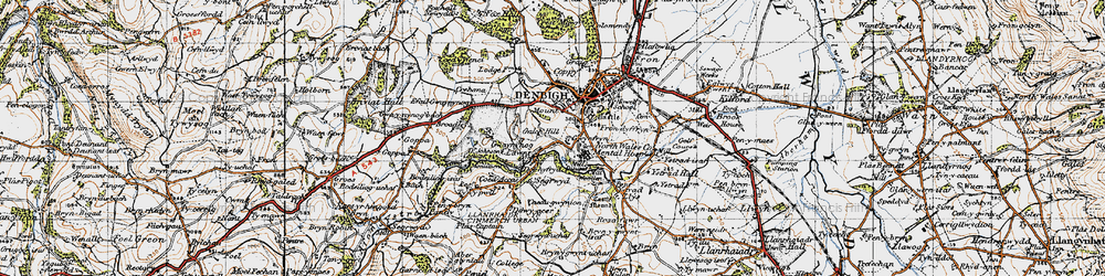 Old map of Lawnt in 1947