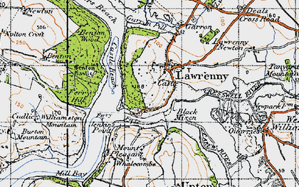 Old map of Lawrenny Quay in 1946
