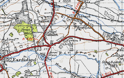 Old map of Lawton in 1947