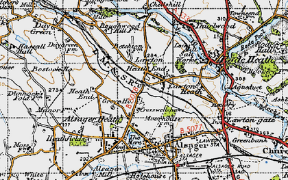 Old map of Lawton Heath End in 1947