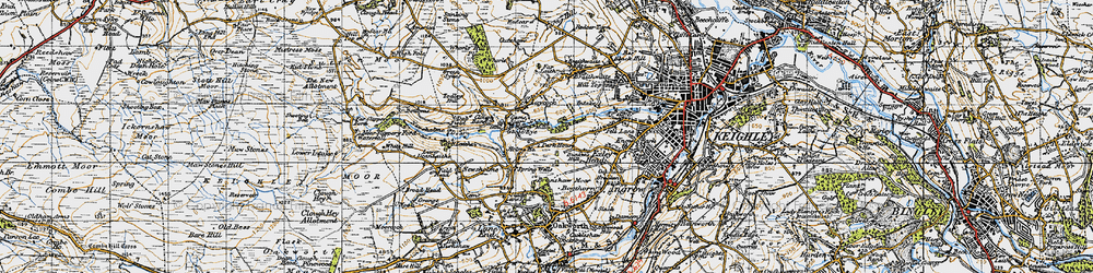 Old map of Branshaw Moor in 1947