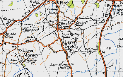 Old map of Layer Breton in 1945