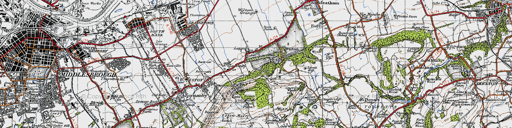Old map of Wilton Moor Plantns in 1947