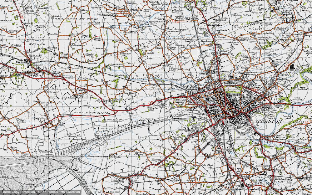 Old Map of Historic Map covering Westleigh in 1947