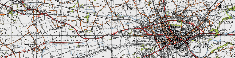 Old map of Lea in 1947