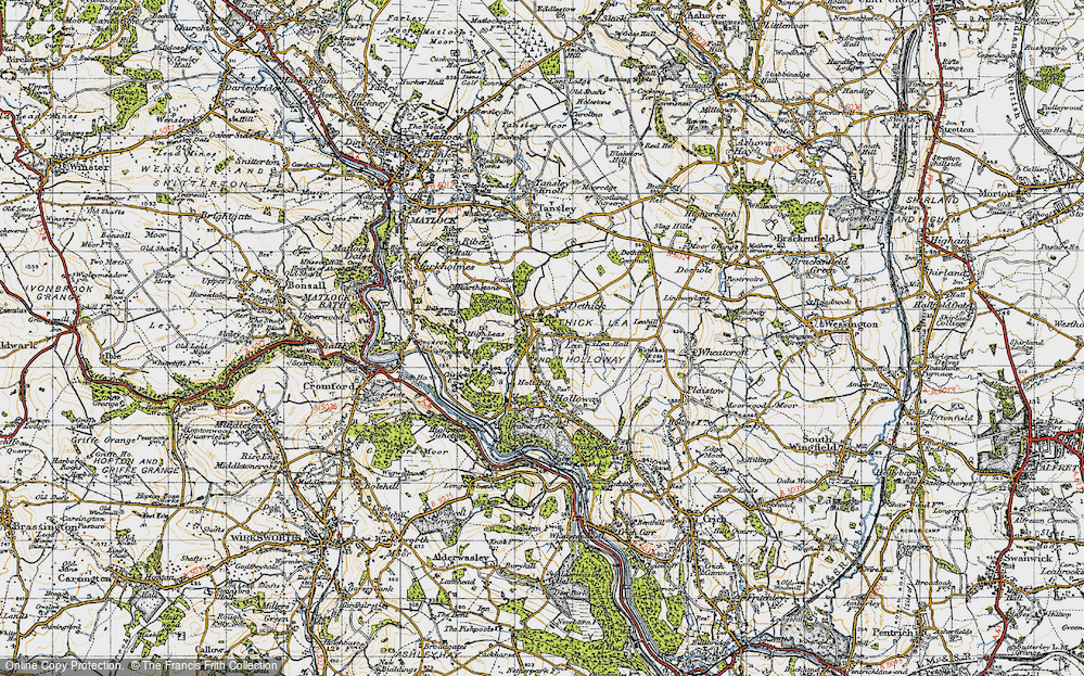 Old Map of Historic Map covering Dethick in 1947