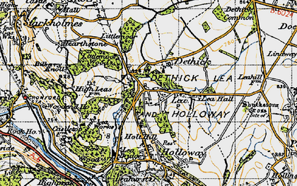 Old map of Dethick in 1947