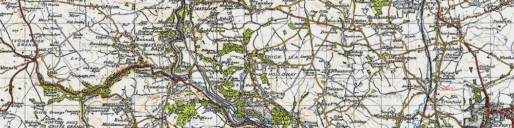Old map of Dethick in 1947