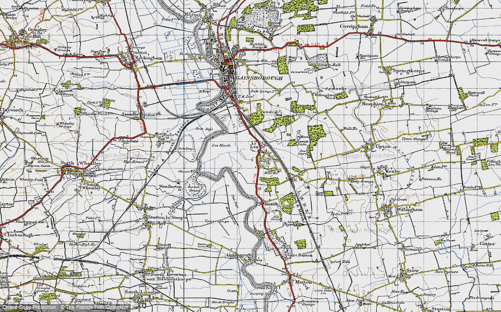 Old Map of Historic Map covering Bass Wood in 1947