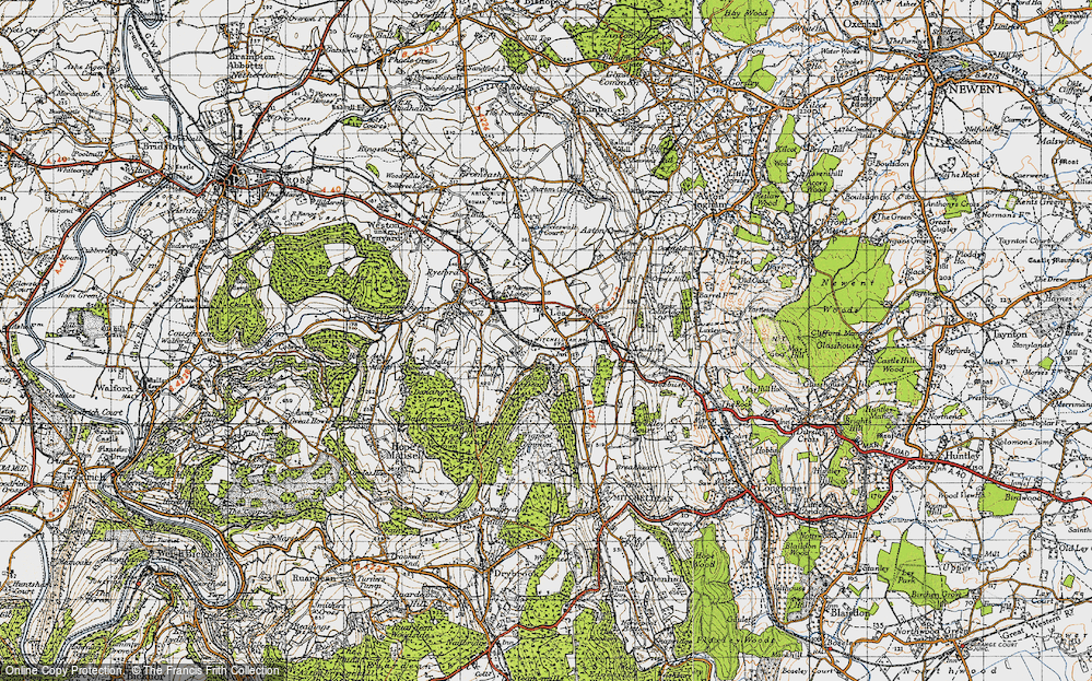 Old Map of Lea, 1947 in 1947