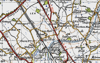 Old map of Lea by Backford in 1947