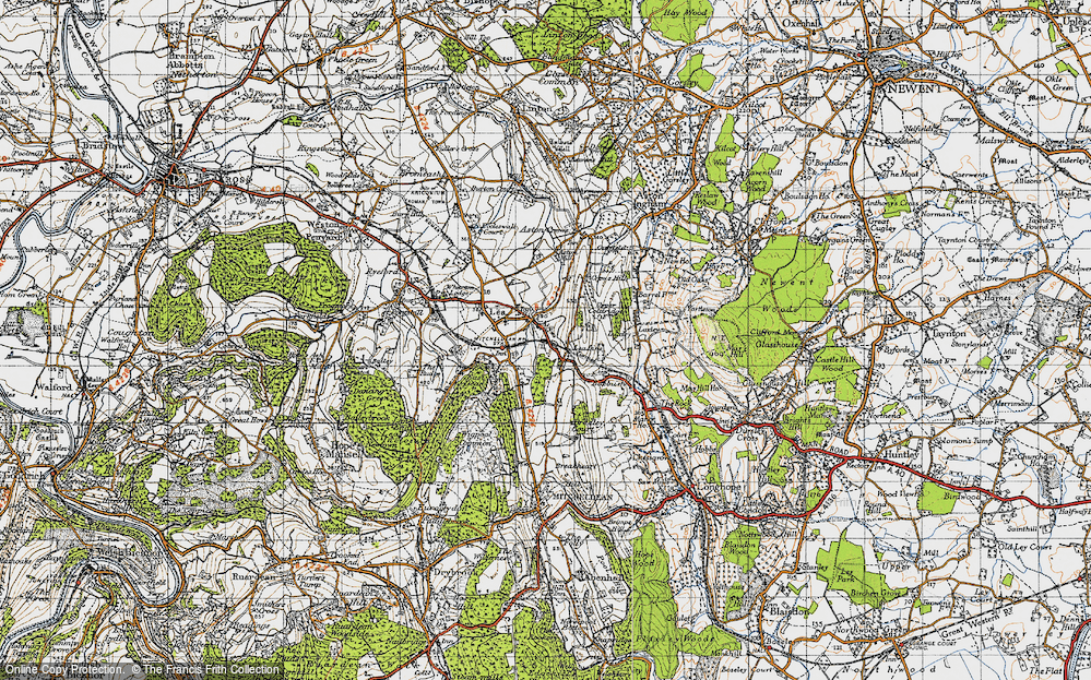 Old Map of Historic Map covering Aston Mills in 1947