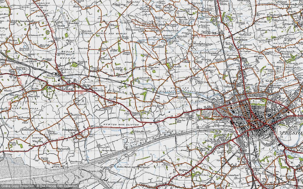 Old Map of Historic Map covering Salwick Sta in 1947