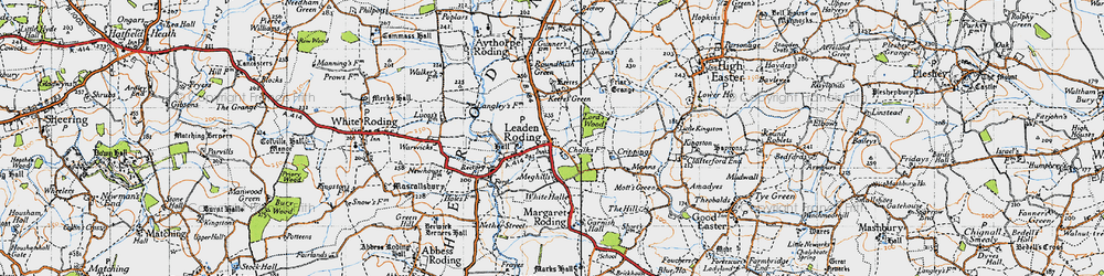 Old map of Leaden Roding in 1946
