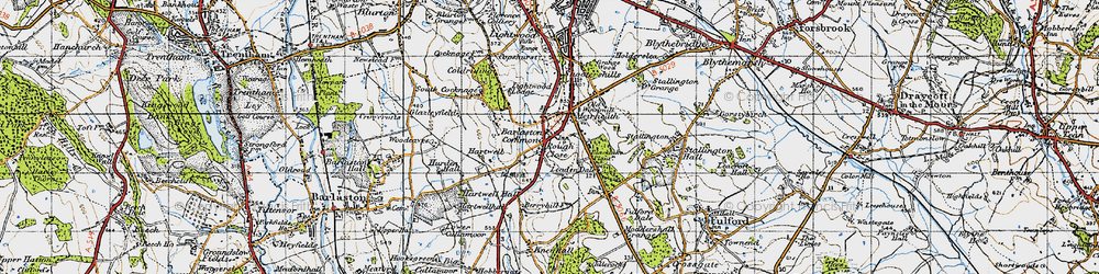Old map of Barlaston Common in 1946