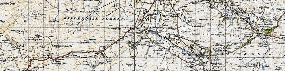 Old map of Bleagate in 1947
