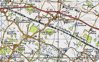 Old map of Leadingcross Green in 1940