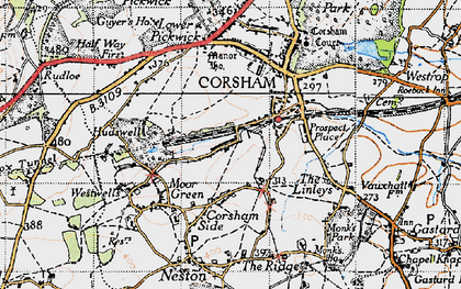 Old map of Leafield in 1946