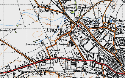 Old map of Leagrave in 1946