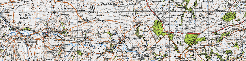 Old map of Black Dyke Moor in 1947