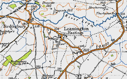 Old map of Leamington Hastings in 1946
