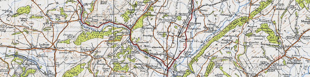 Old map of Leamoor Common in 1947