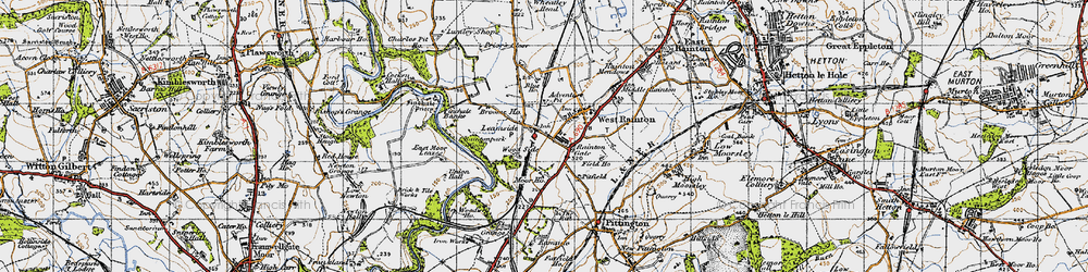 Old map of Leamside in 1947