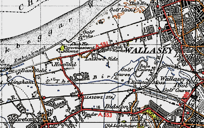 Old map of Leasowe in 1947