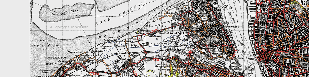 Old map of Leasowe in 1947