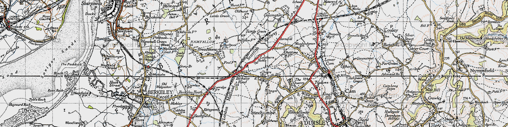 Old map of Leathern Bottle in 1946