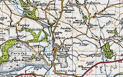 Old map of Leathley in 1947