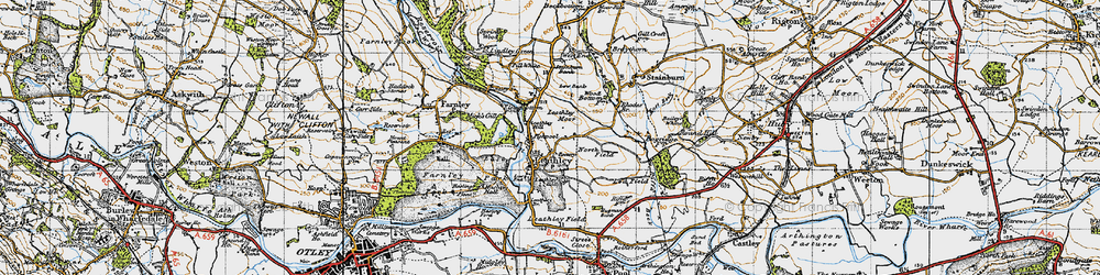 Old map of Leathley in 1947