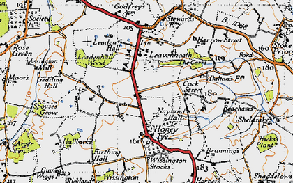 Old map of Leavenheath in 1946