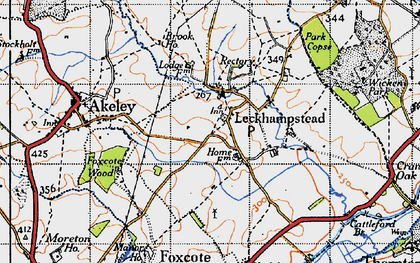 Old map of Leckhampstead in 1946