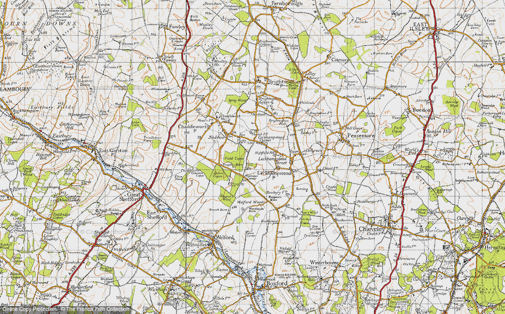 Old Map of Leckhampstead Thicket, 1947 in 1947