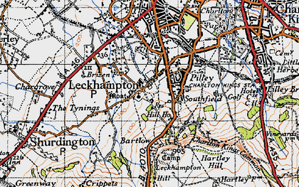 Old map of Leckhampton in 1946