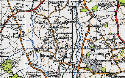Old map of Leddington in 1947