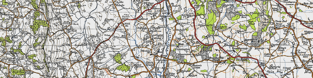 Old map of Leddington in 1947