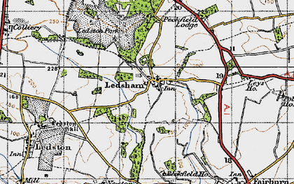 Old map of Peckfield Lodge in 1947