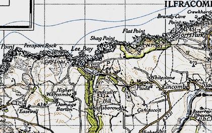 Old map of Windcutter Hill in 1946