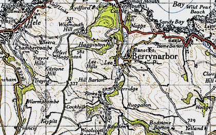Old map of Sterridge Valley in 1946