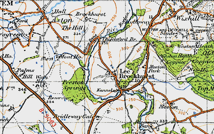 Old map of Bridleway Gate in 1947