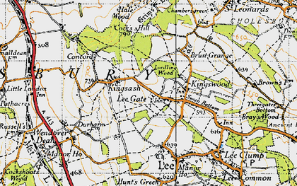 Old map of Lee Gate in 1946