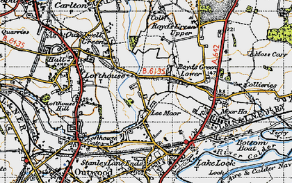 Old map of Lee Moor in 1947