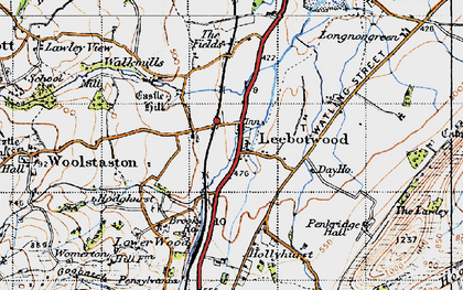 Old map of Leebotwood in 1947