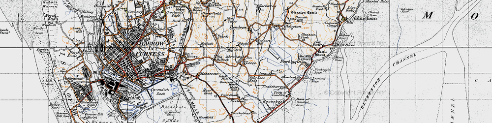 Old map of Leece in 1947