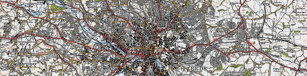 Old map of Leeds in 1947