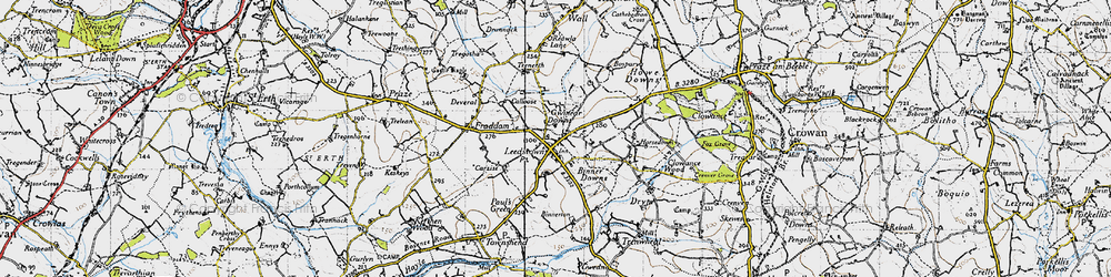 Old map of Leedstown in 1946